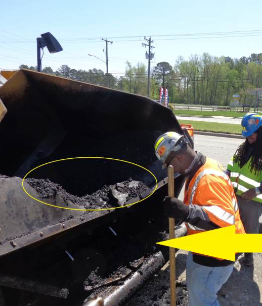 When the front of the hopper gets damaged, material can bleed onto the components of the machine and onto the roadway you want to pave, creating a segregation problem.