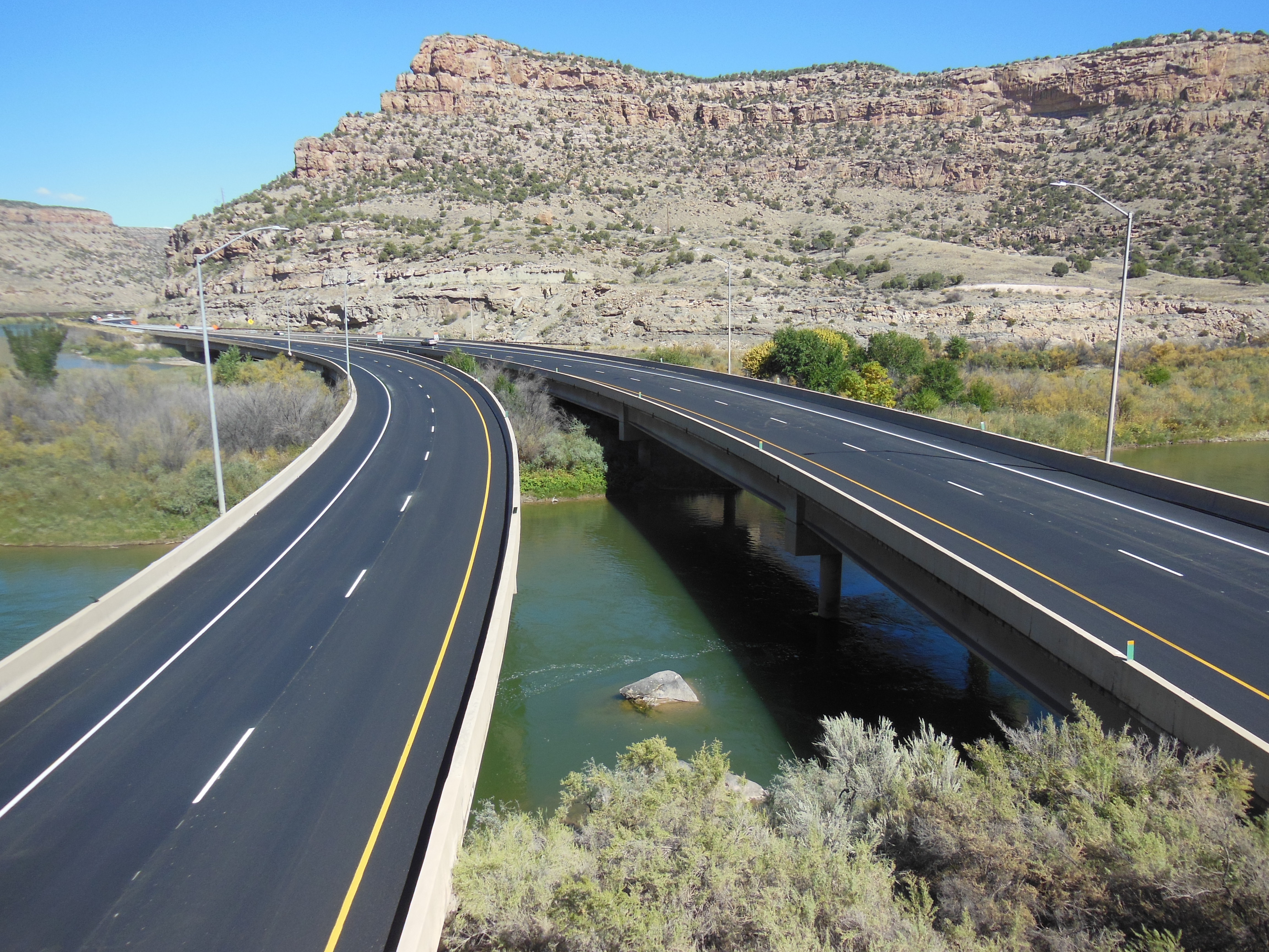 Elam Construction, Inc., of Grand Junction, Colorado, took home a QIC award for its Exit 49 resurfacing project on I-70. Photo courtesy Elam Construction.