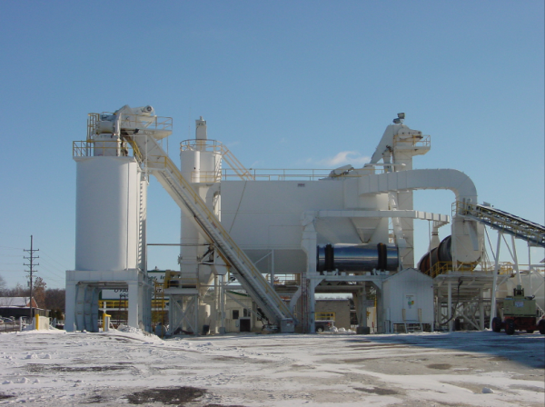 Tarmac International builds plants in three configurations: counter flow drum mixers; counter flow dryer with rotary mixer; and batch plants. Their latest innovation is an adjustable flight with build-in liner that bolts in place.