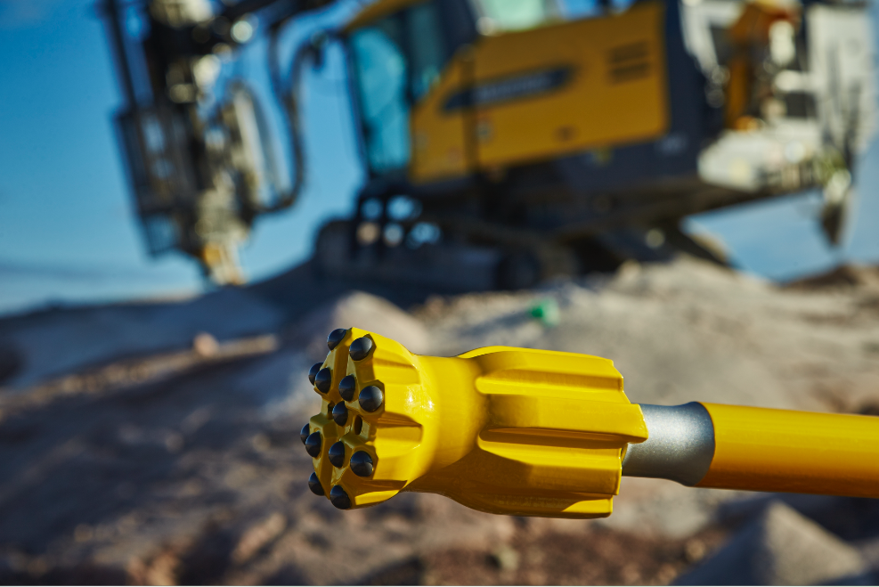 The new Atlas Copco Secoroc Powerbit series offers top hammer surface drilling with the company’s trapezoid-shaped buttons—Trubbnos—and increased service life.