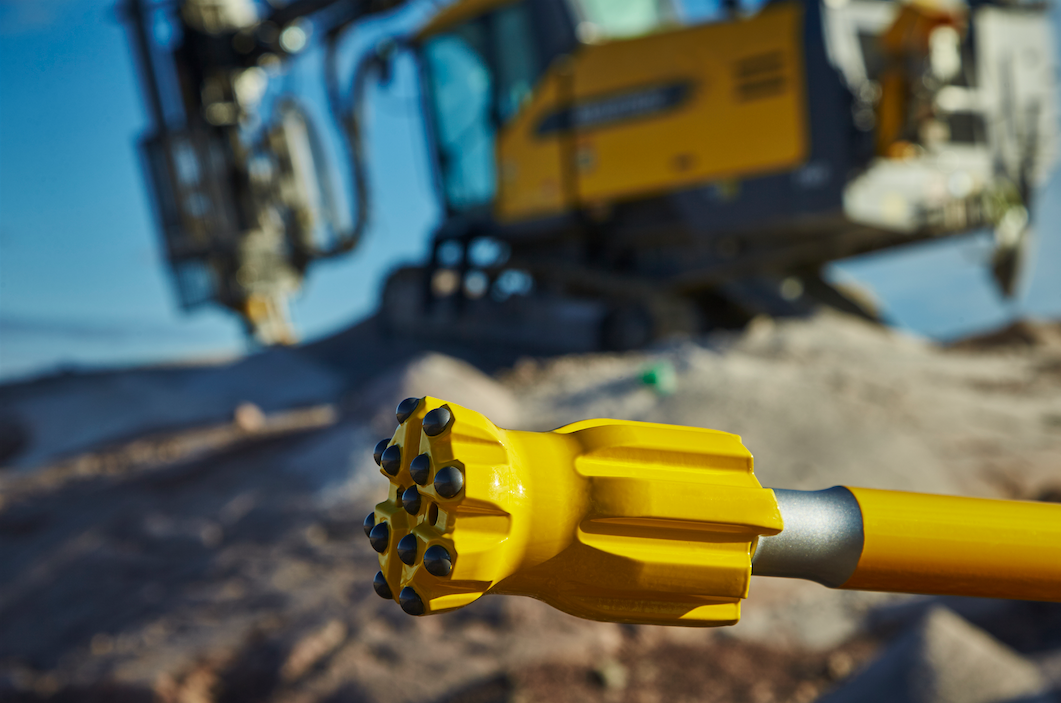 The new Atlas Copco Secoroc Powerbit series offers top hammer surface drilling with the company’s trapezoid-shaped buttons—Trubbnos—and increased service life.