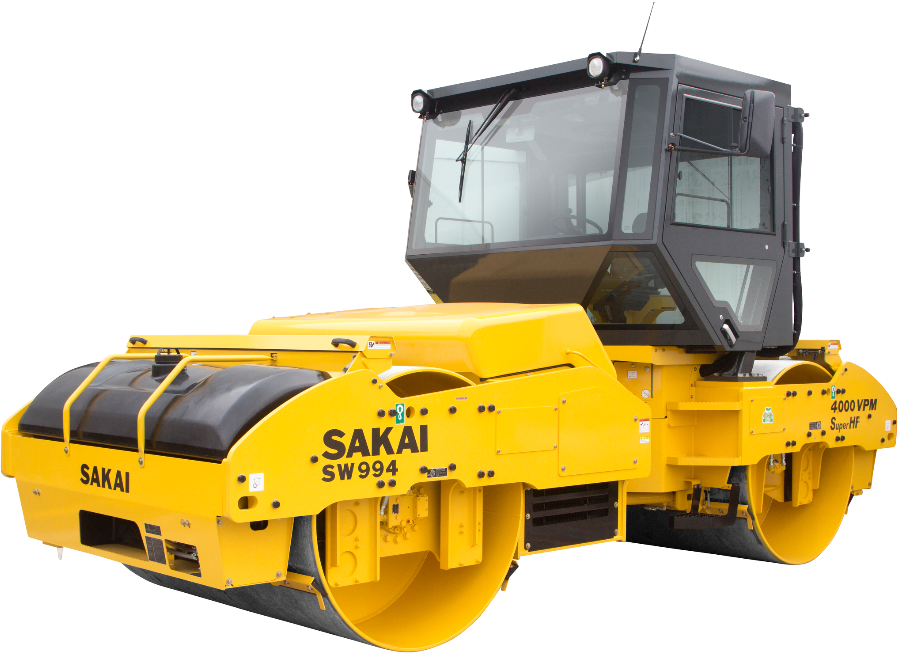 The SW994 from Sakai America, Adairsville, Georgia, is the first double-drum the company has put a cab on, according to Josh Steele. With cab, the machine has a maximum operating weight of 31,401 pounds. The high-frequency vibe roller offers low-profile vibration at 4,000 vpm. Operators simply flip a switch to choose frequency and amplitude or no vibe from front or rear drum, independent of each other.