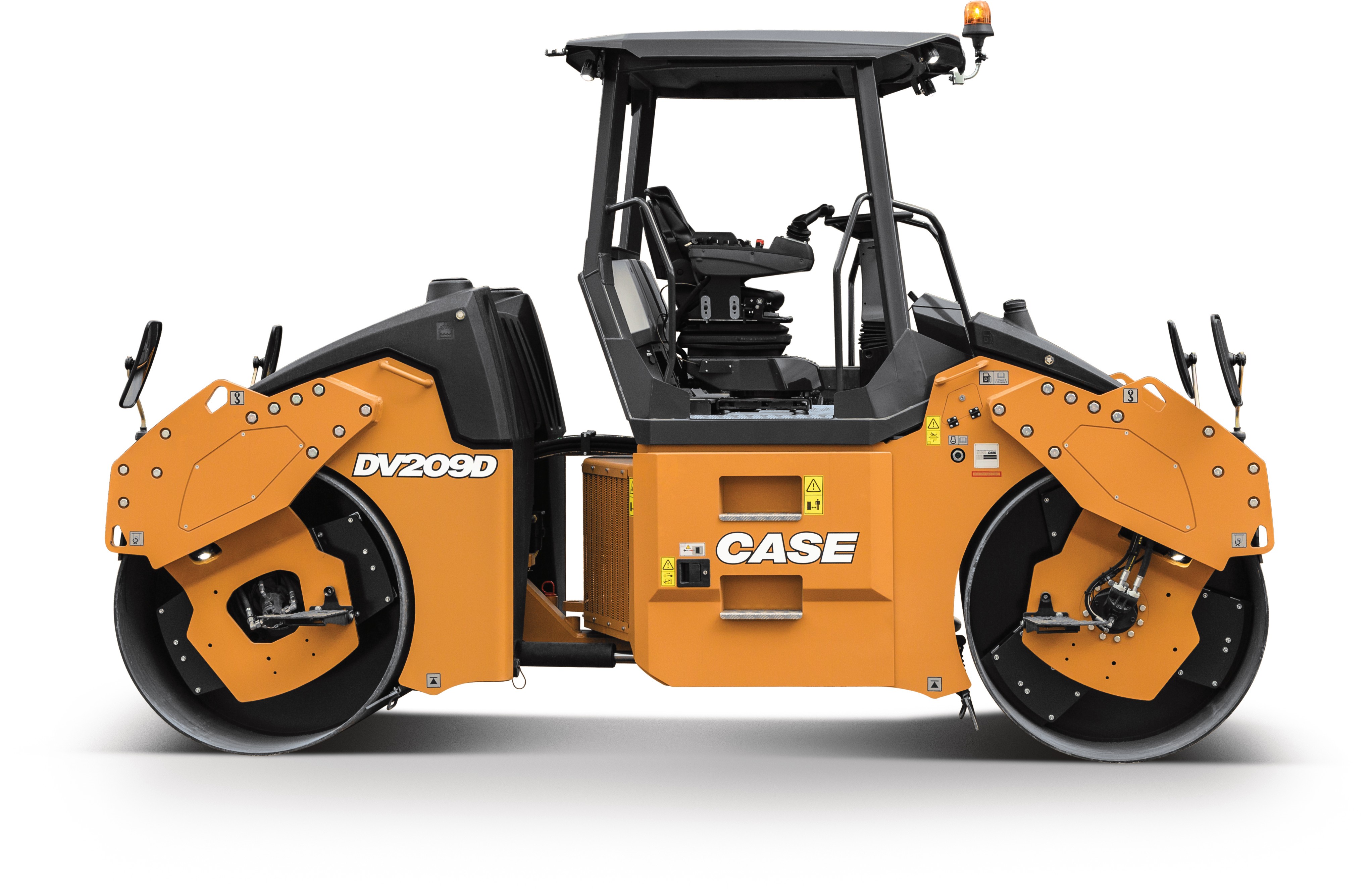 The DV209D, pictured here, and DV210D from Case Construction Equipment are designed for groundline serviceability with large swing-out doors on both sides of the machine for easy access.