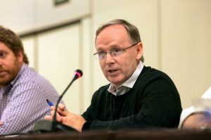 During the 2017 annual meeting in Orlando, Craig Parker discussed asphalt facts at a committee meeting. Photo courtesy NAPA/Gary Fong.