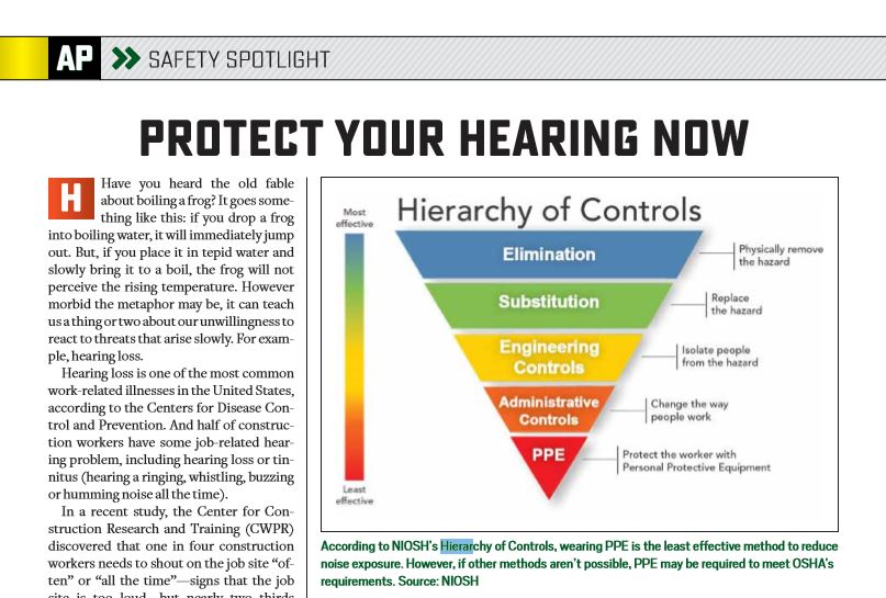 Provide Hearing Protection, NIOSH