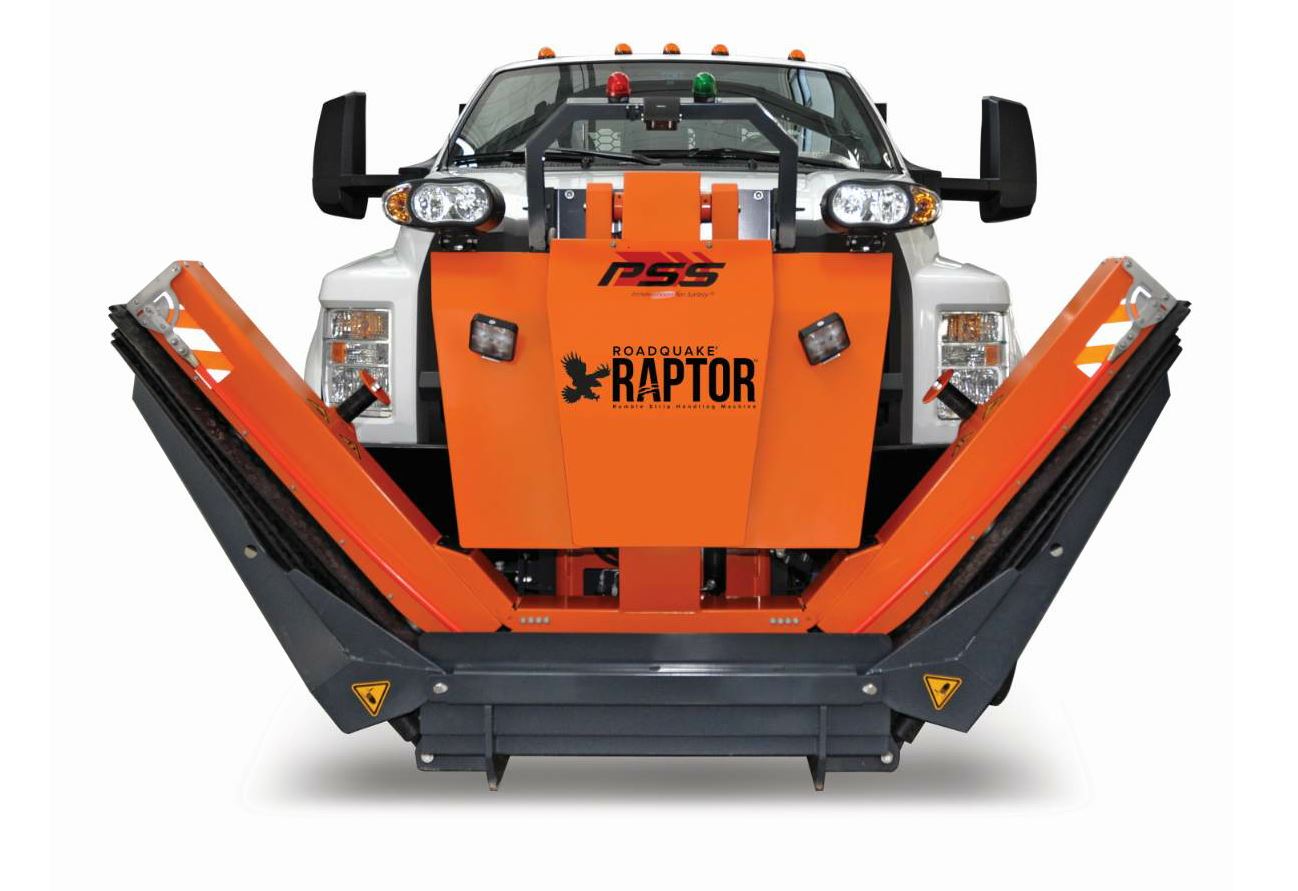 The RoadQuake® RAPTOR™ transports and places up to 12 RoadQuake TPRS.
