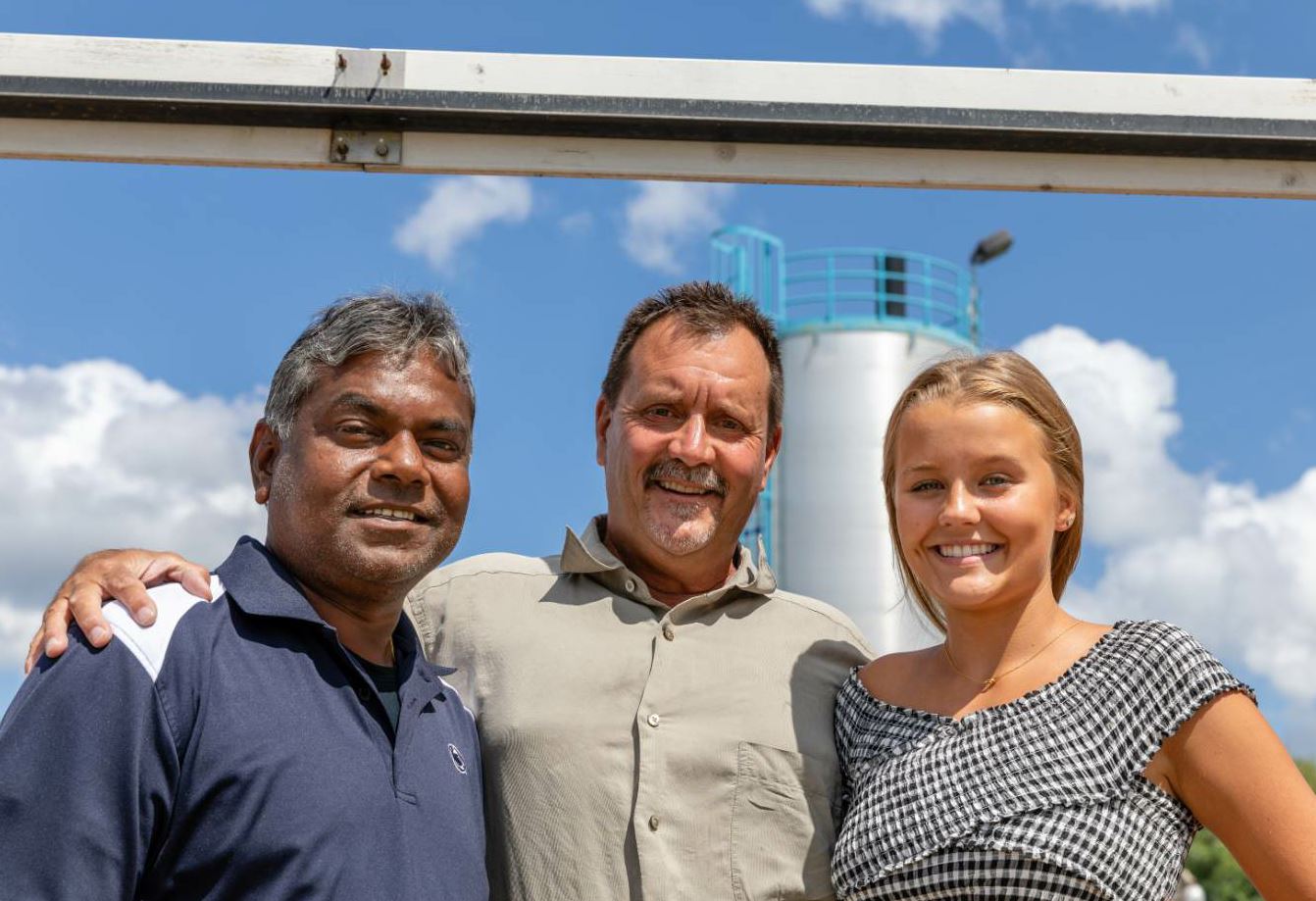 From left: Quality Control Supervisor Nate Voriganti, President Jeff Kresnak, and Jeff’s youngest daughter Sara Kresnak