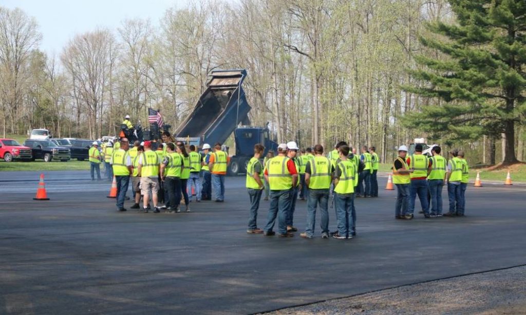 In May 2018, APAI held #Ag2Asphalt at the FFA Leadership Center in Trafalgar, Indiana. APAI producer members funded the paving of the new parking lot, and FFA brought in approximately 250 high school students to observe the paving operations and learn about career opportunities in our industry.