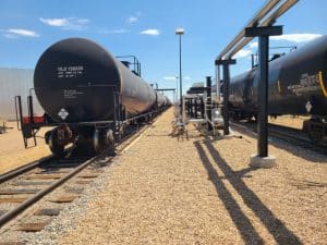 The HAT provides approximately 275,000 barrels of storage capacity, fed through two rail spurs with 20 railcar unloading spots. Photos courtesy of Cenovus